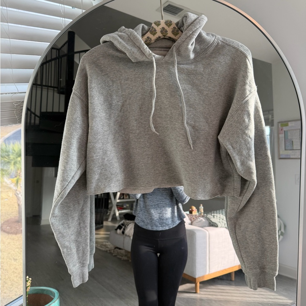 Urban Outfitters grey cropped hoodie